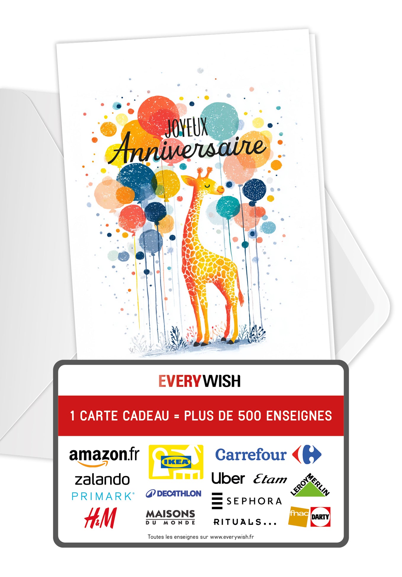 Joyeux Anniversaire - Girafe et ballons PDF