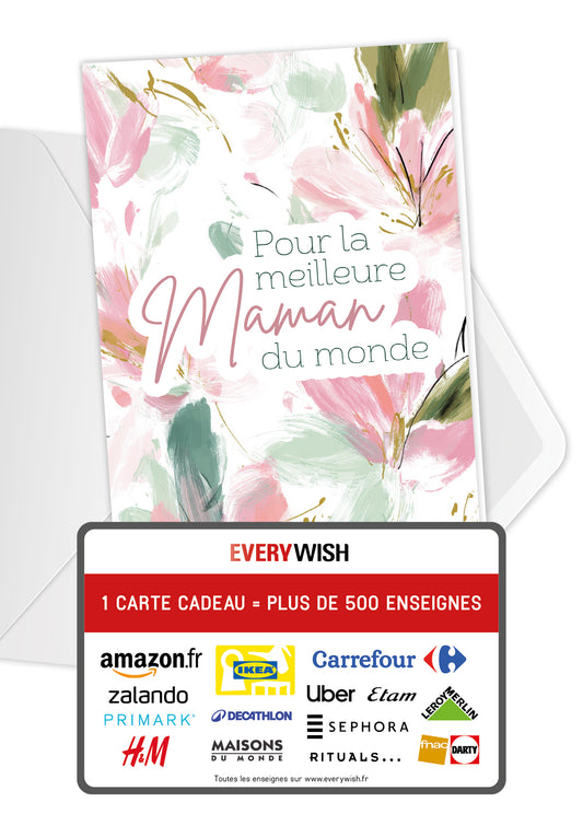 Pour la meilleure maman - Motif à fleurs