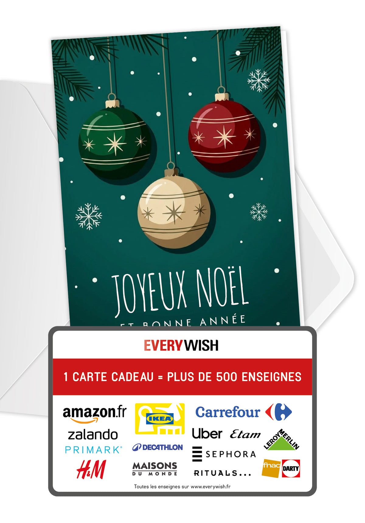 Joyeux Noël et bonne année - Boule de Noël verte