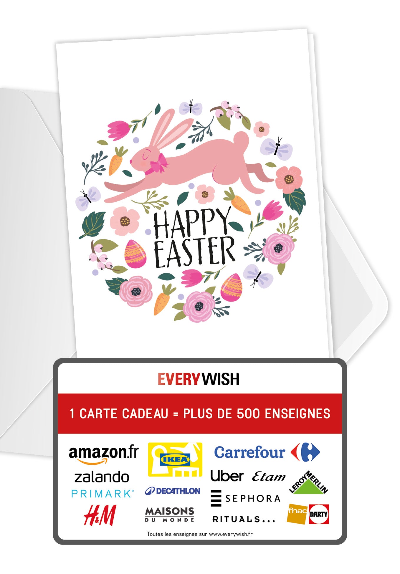 Happy Easter - Llapin et un bouquet de fleurs PDF