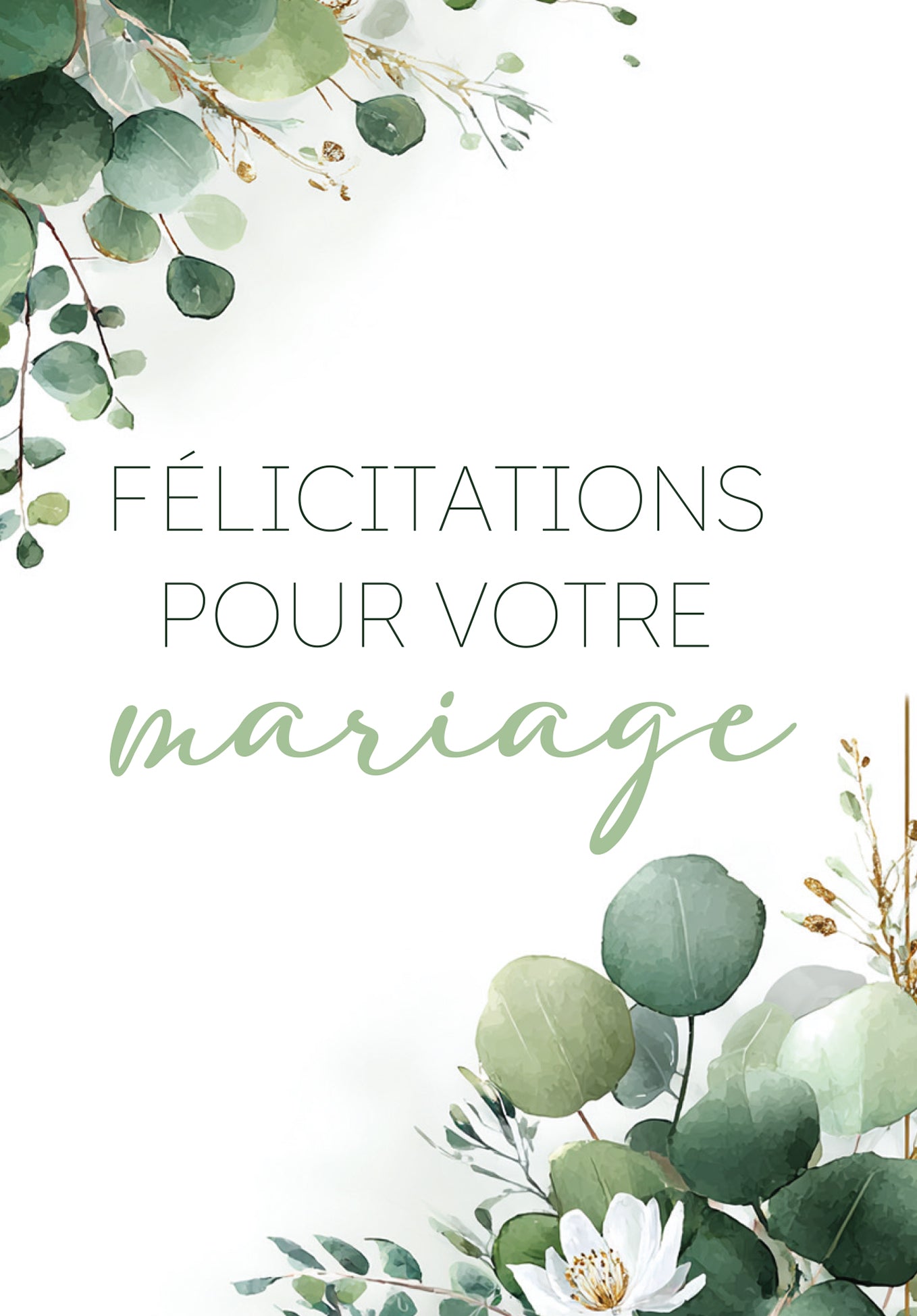 Felicitations pour votre mariage - Eucalyptus