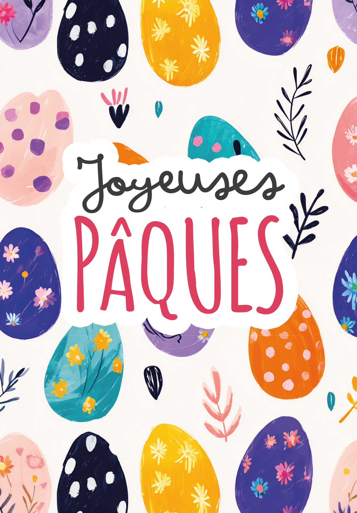 Joyeuses Pâques - Motif d'œufs coloré
