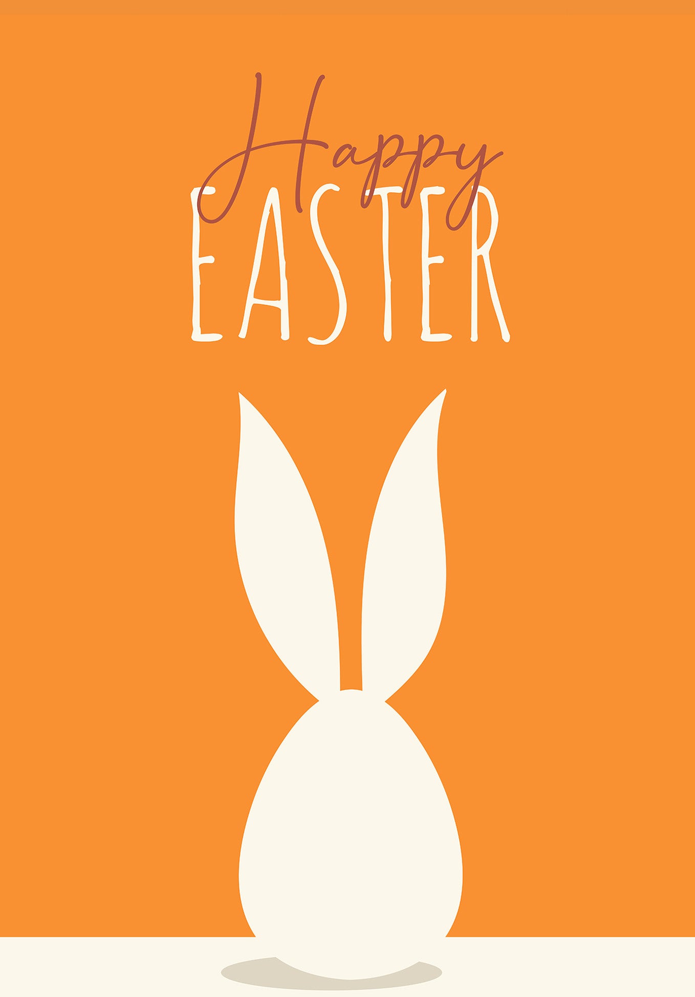 Happy Easter - Lapin blanc orange