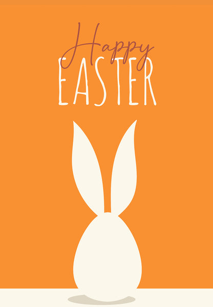 Happy Easter - Lapin blanc orange