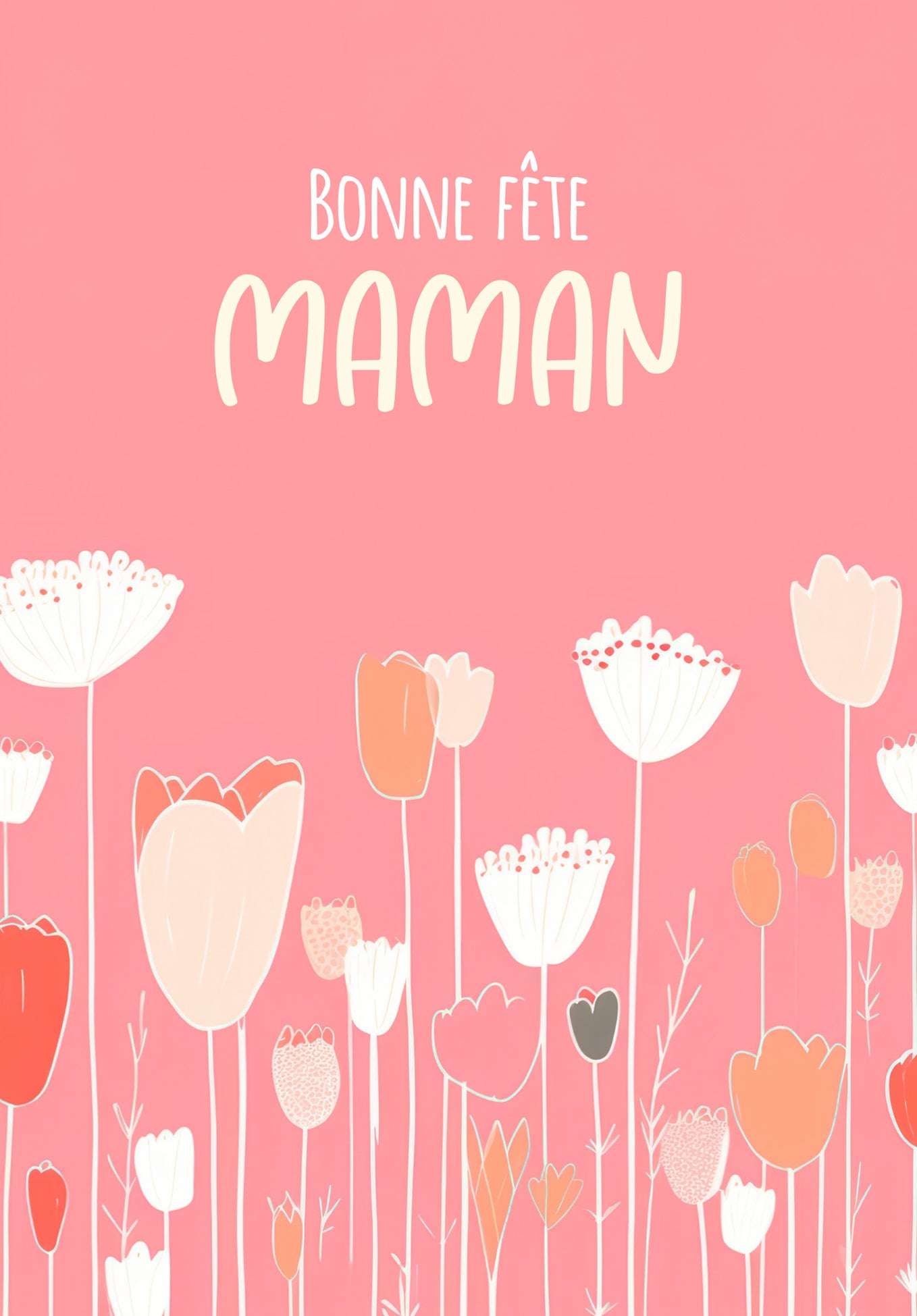 Bonne fête des mères - Un pré fleuri bleu PDF