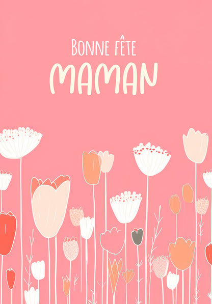 Bonne fête des mères - Un pré fleuri bleu PDF