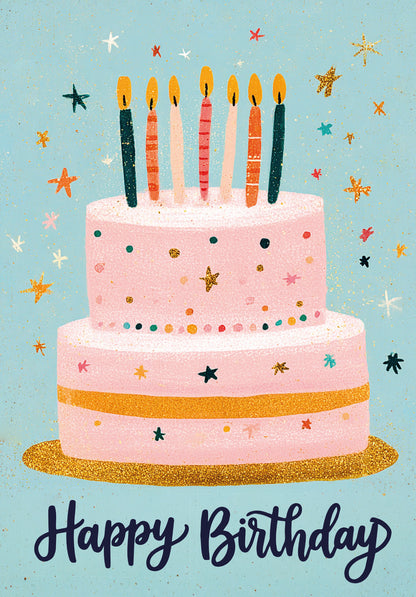 Happy Birthday - Gâteau bleu rose PDF