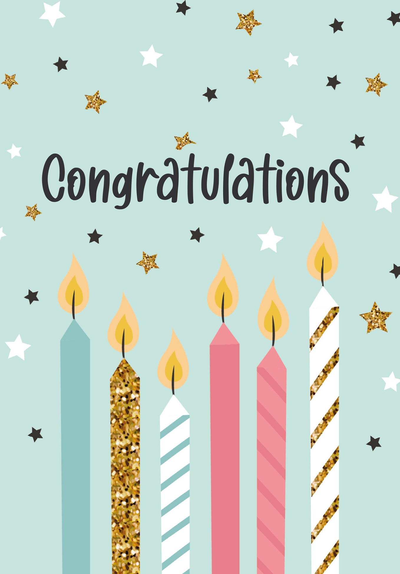 Congratulations - Bougies et étoiles