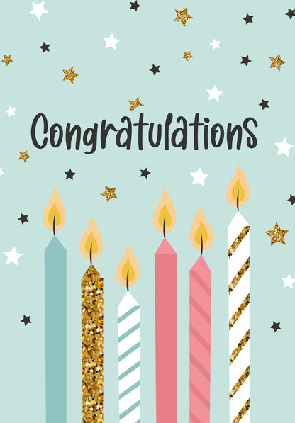 Congratulations - Bougies et étoiles