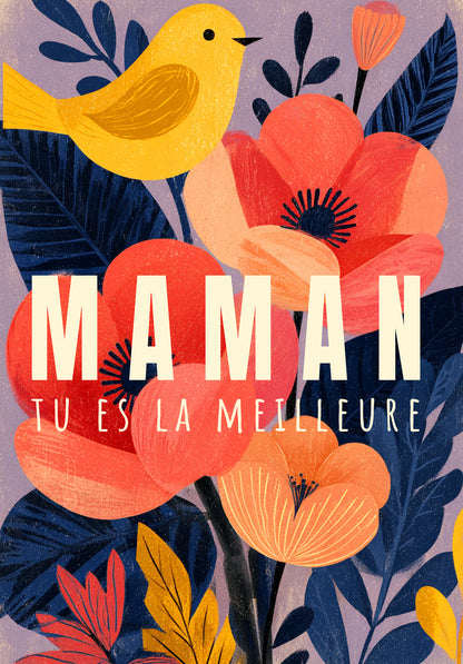 Maman tu es la meilleure - Coquelicots