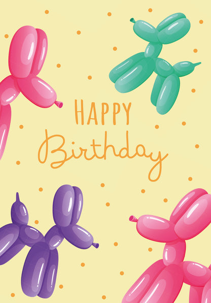 Happy Birthday - Chiens en ballon
