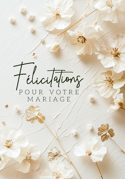 Felicitations pour votre mariage - Fleurs Blanches PDF