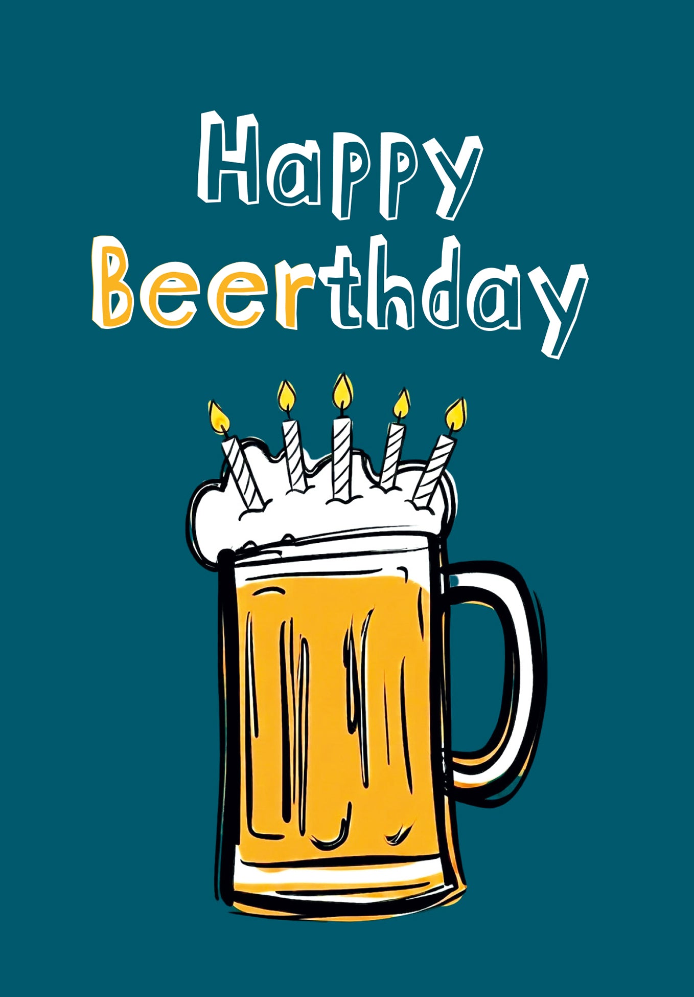 Happy Beerthday - Chope de bière avec bougies