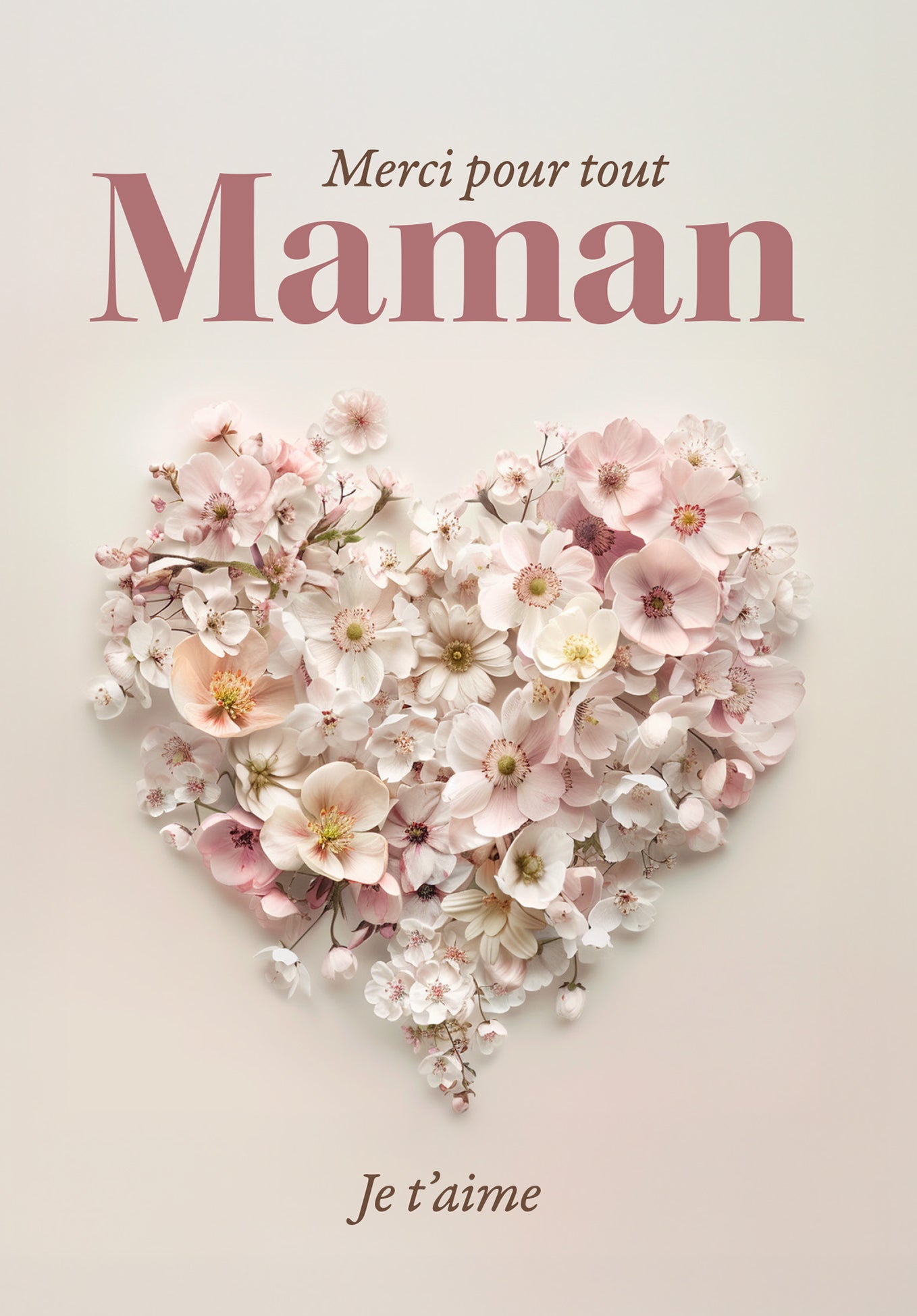 Maman merci pour tout - Un cœur de fleurs