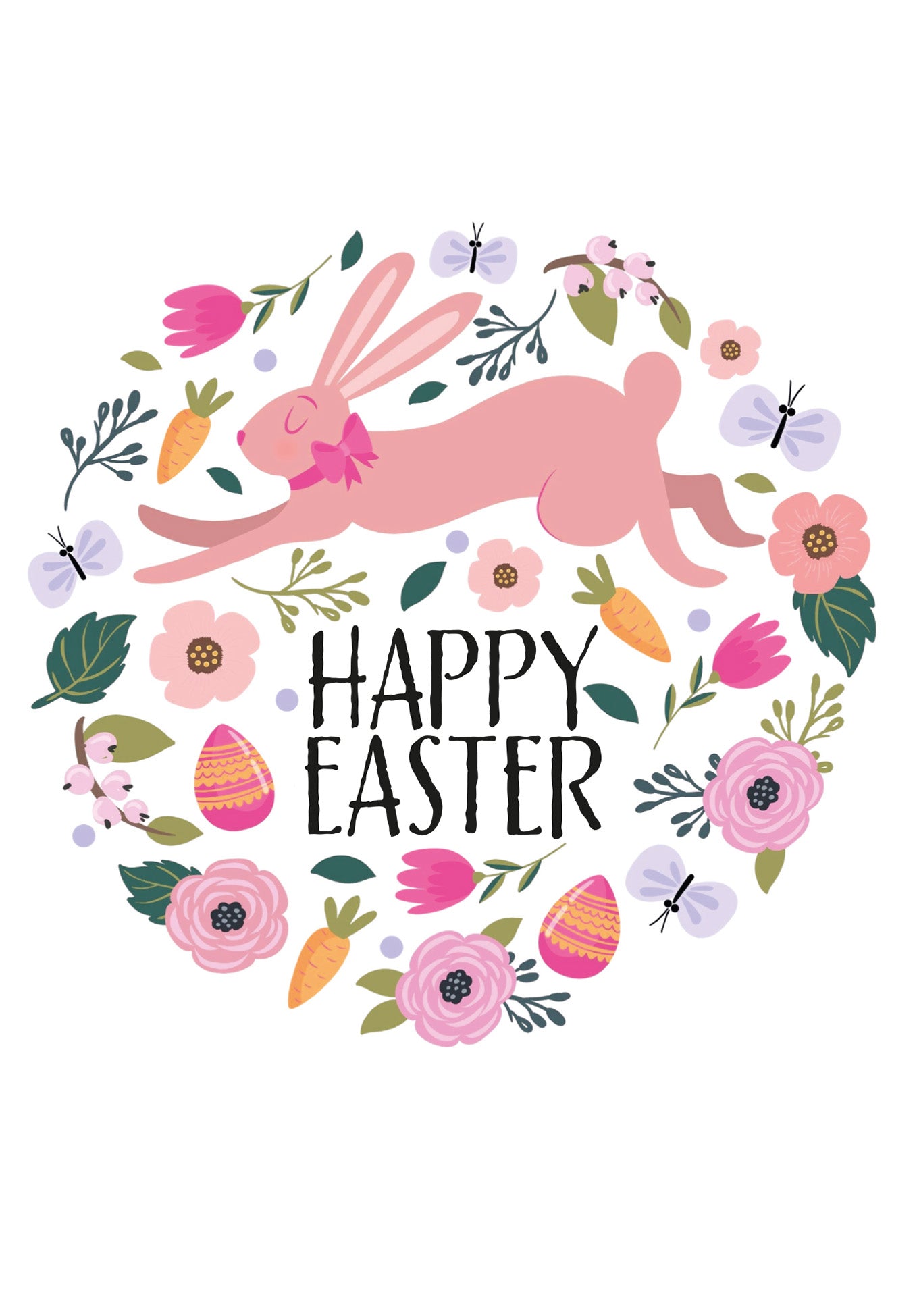 Happy Easter - Llapin et un bouquet de fleurs