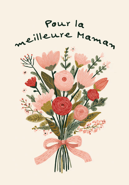 Pour la meilleure maman - Un bouquet beige