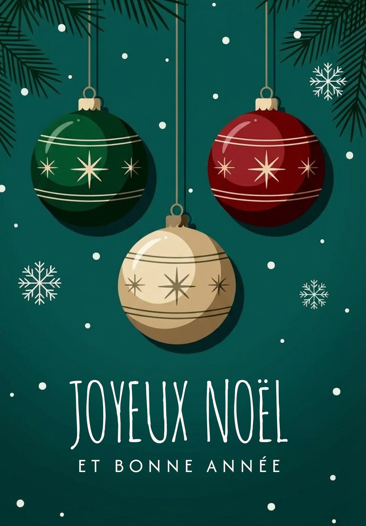Joyeux Noël et bonne année - Boule de Noël verte