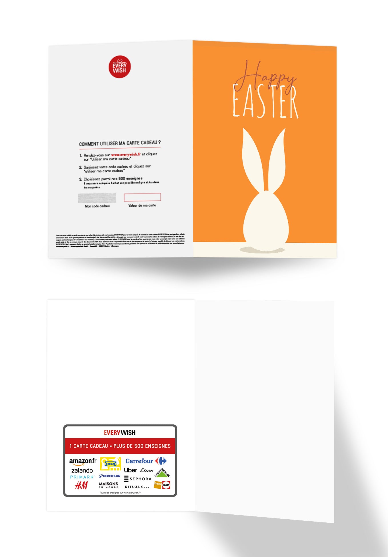 Happy Easter - Lapin blanc orange