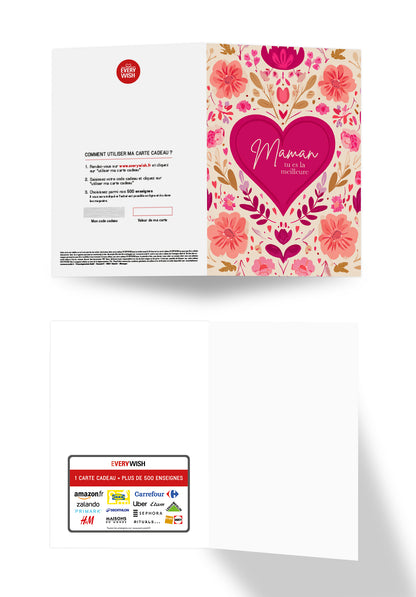 Maman tu es la meilleure - Un cœur à motif floral PDF