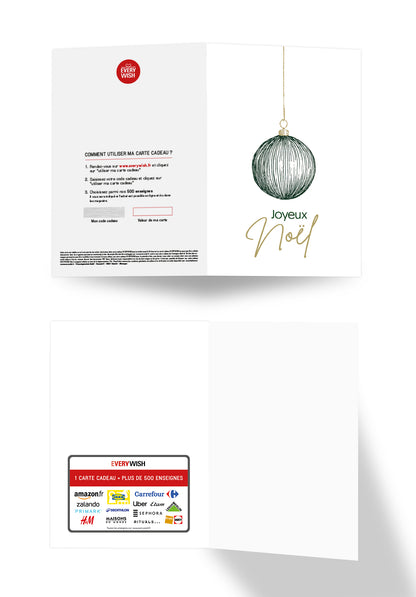 Joyeux Noël - Ornement de sapin de Noël vert et or