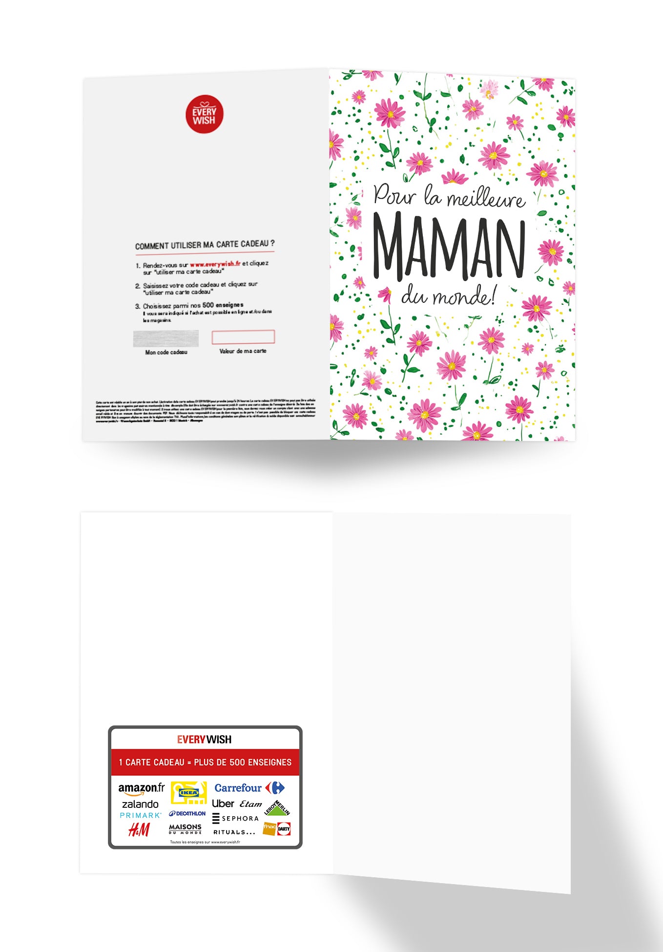 Pour la meilleure maman du monde - Motif à fleurs