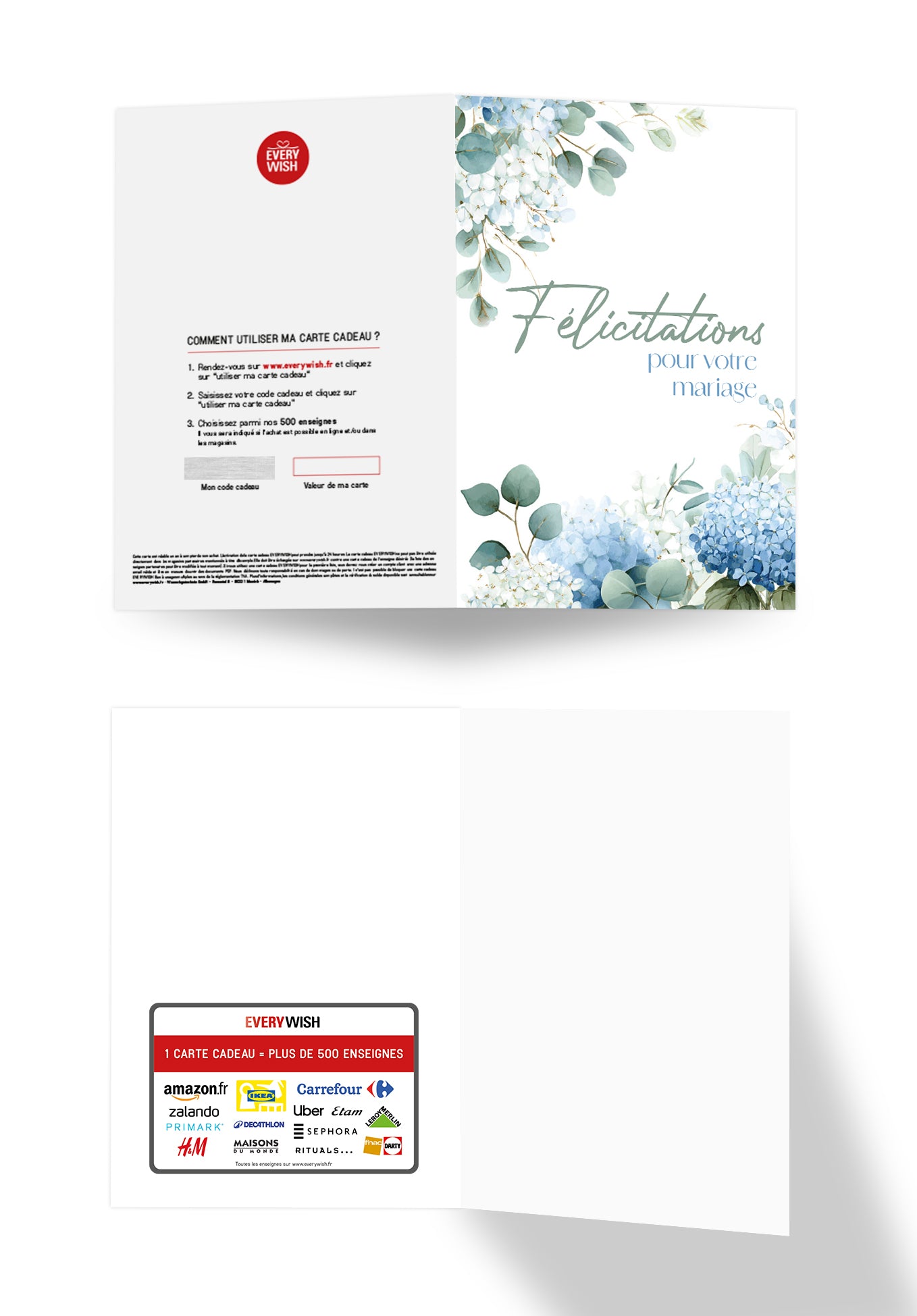 Felicitations pour votre mariage - Hortensias Bleus