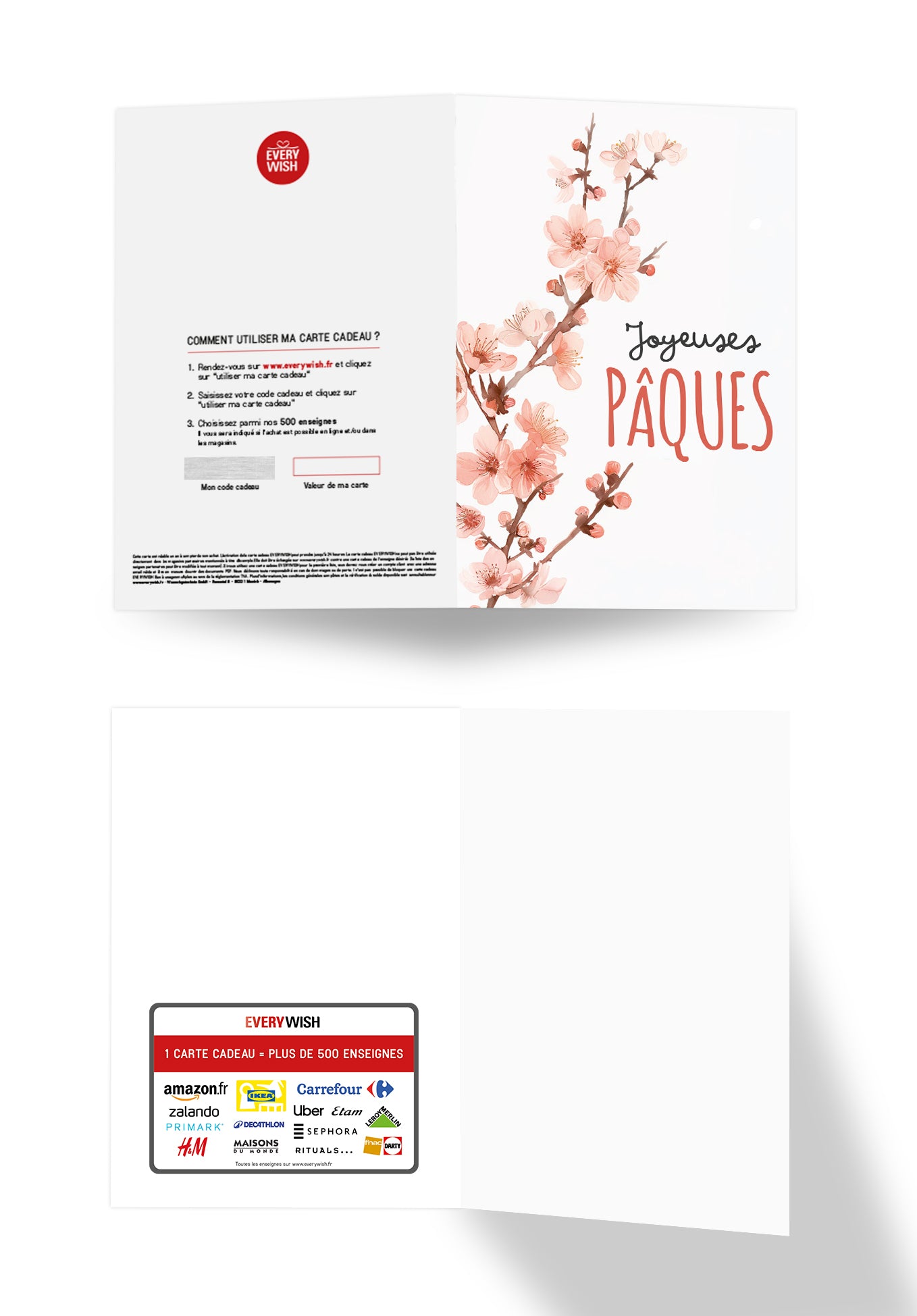 Joyeuses Pâques - Fleurs de cerisier à l'aquarelle