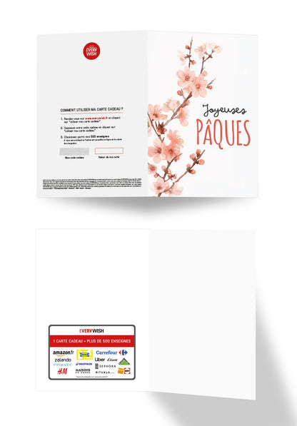 Joyeuses Pâques - Fleurs de cerisier à l'aquarelle
