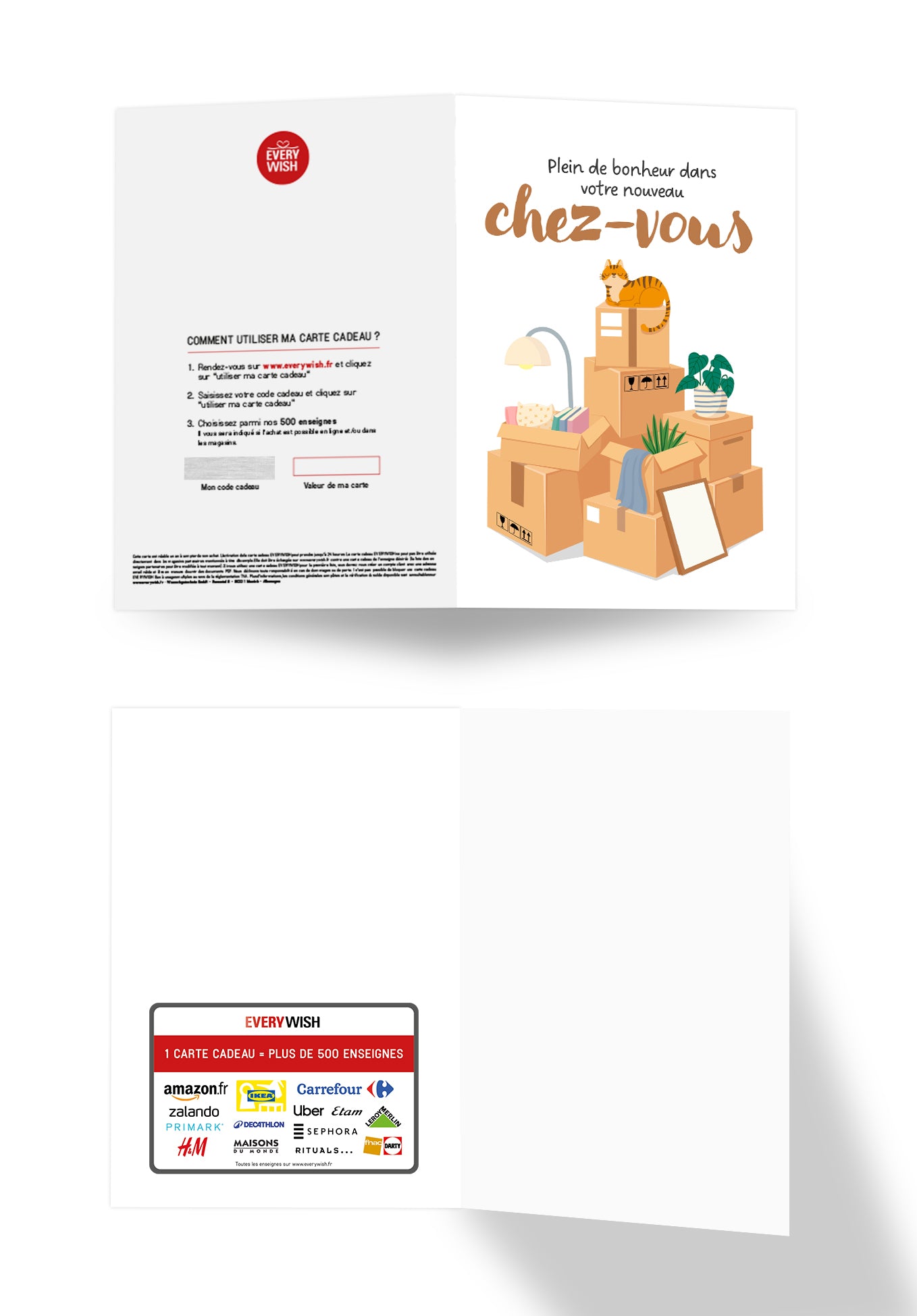 Plein de bonheur dans votre nouveau chez-vous - Montagne de cartons