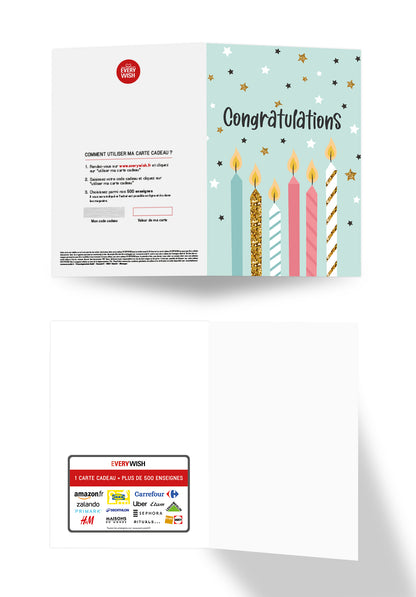 Congratulations - Bougies et étoiles