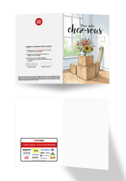 Pour votre chez-vous - Bouquet de fleurs et cartons