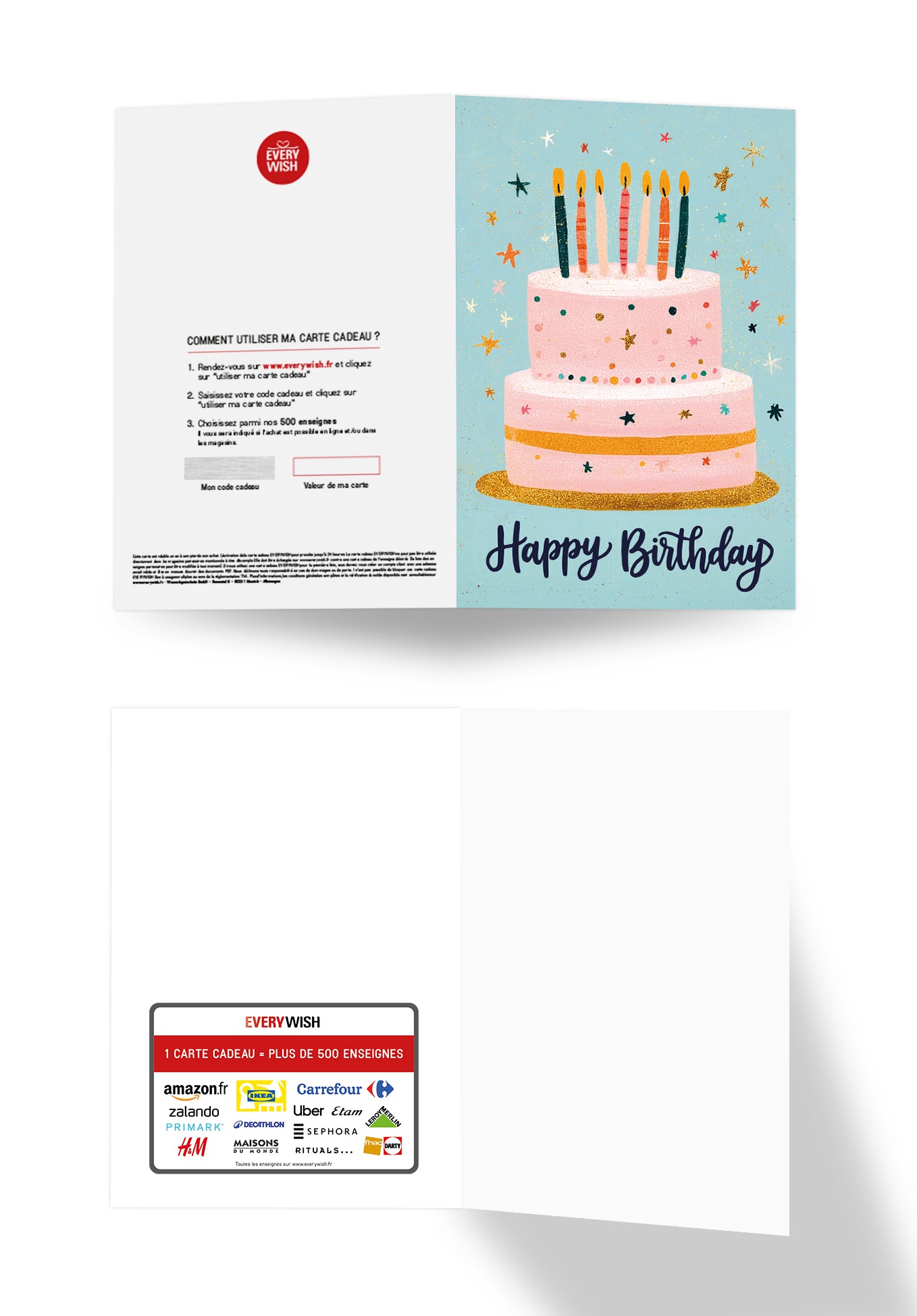 Happy Birthday - Gâteau bleu rose PDF