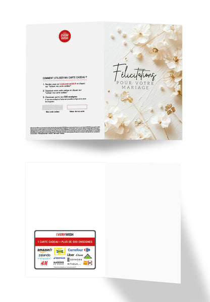 Felicitations pour votre mariage - Fleurs Blanches PDF