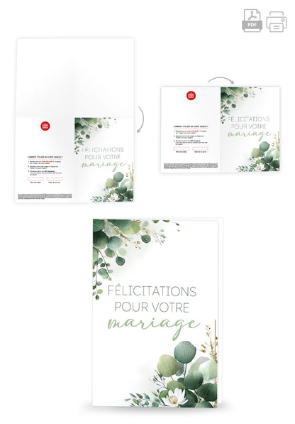 Felicitations pour votre mariage - Eucalyptus