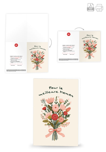 Pour la meilleure maman - Un bouquet beige