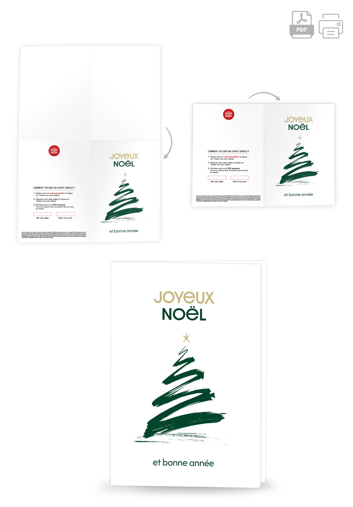 Joyeux Noël et bonne année - Sapin de Noël minimaliste