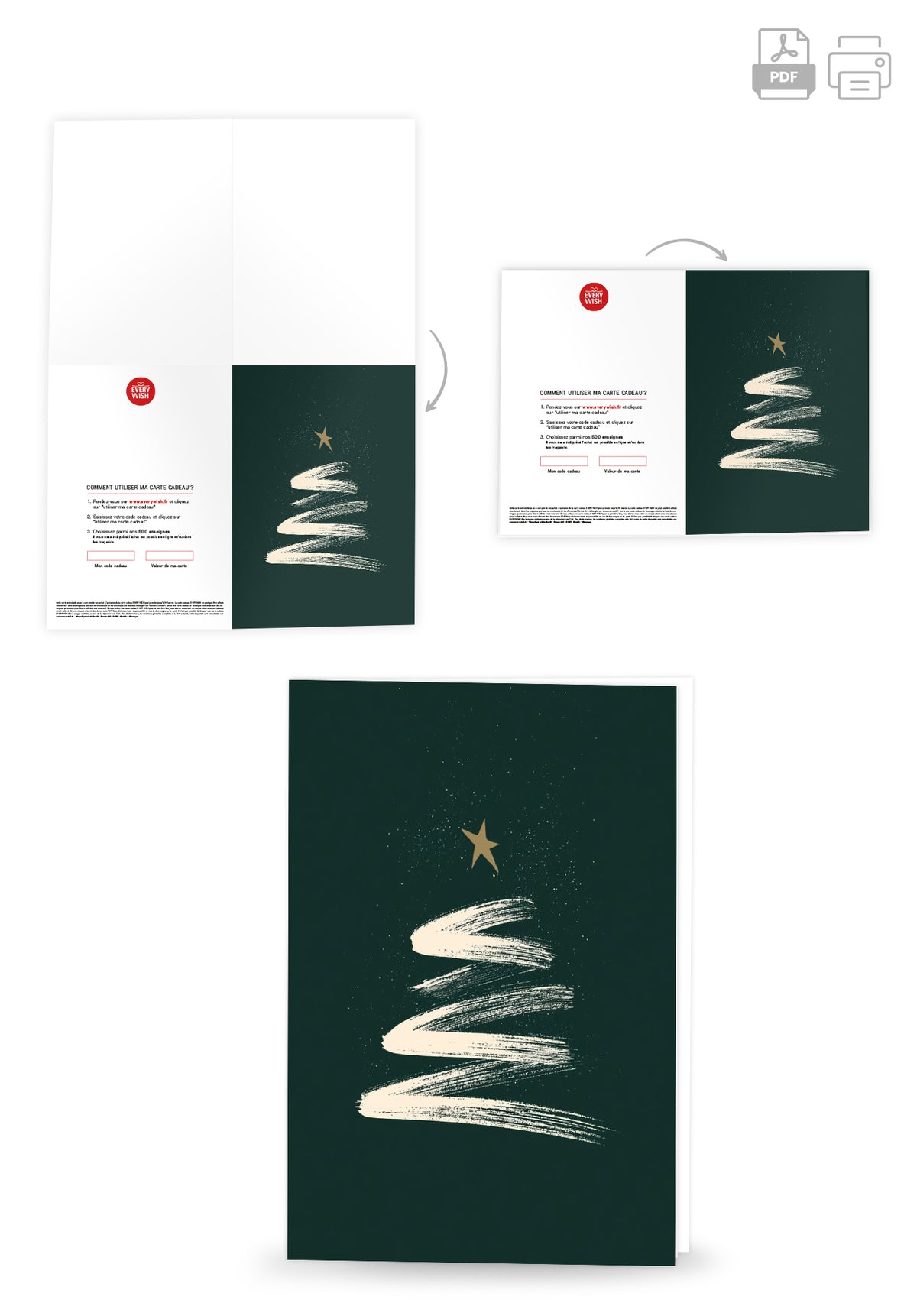 Sapin de Noël vert foncé minimaliste PDF