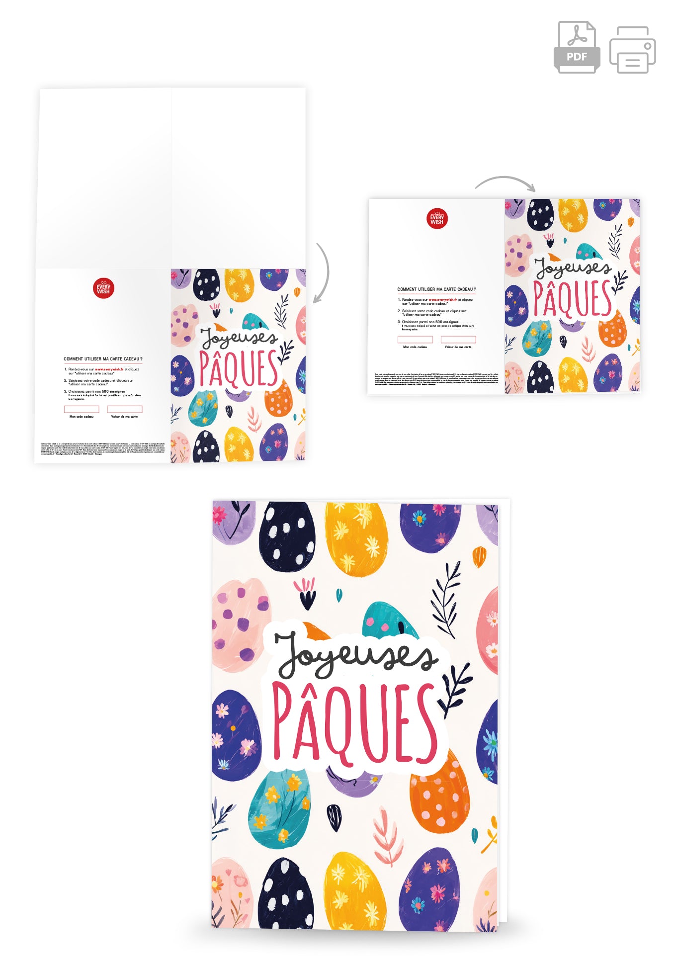 Joyeuses Pâques - Motif d'œufs coloré