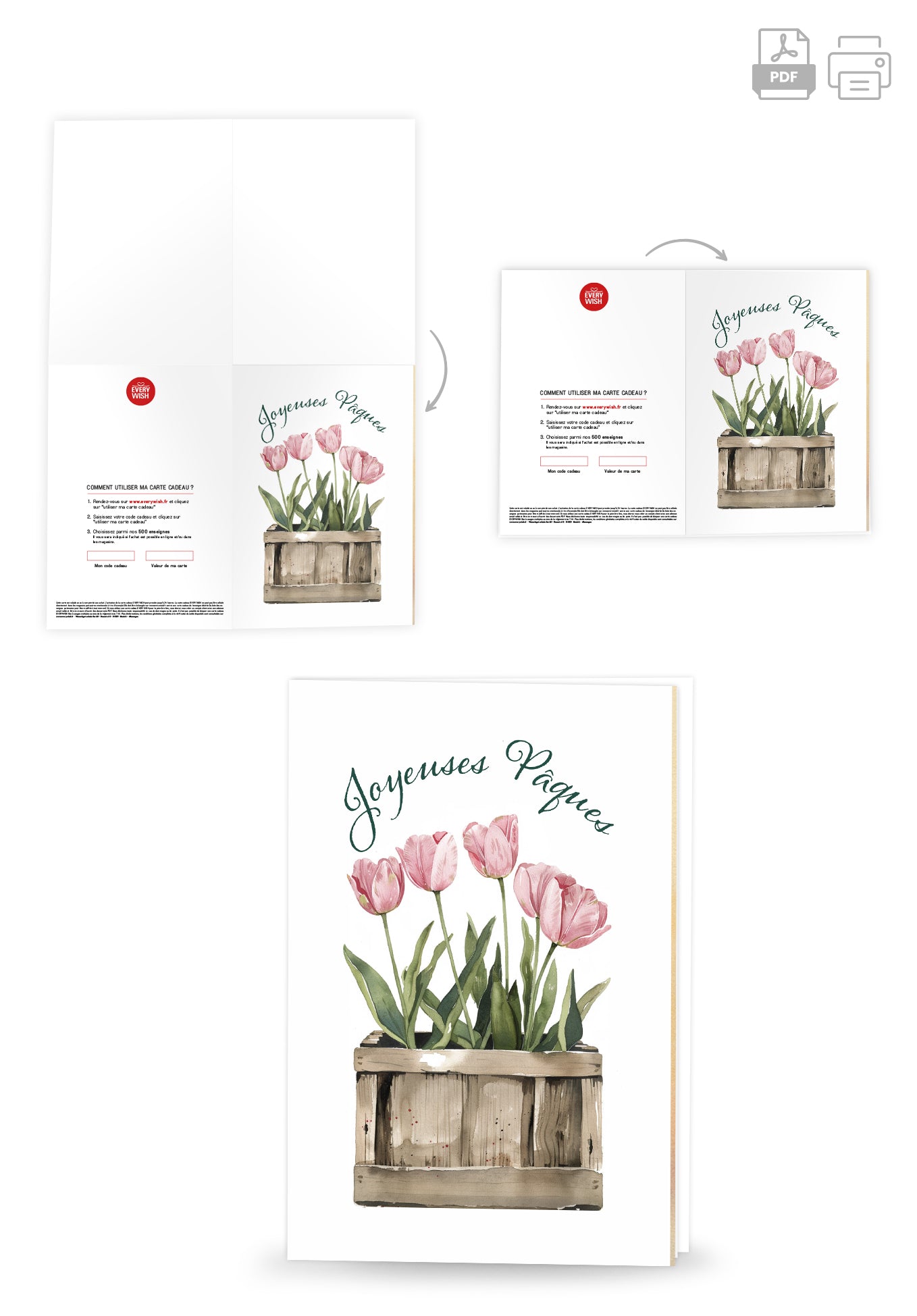 Joyeuses Pâques - Boîte de tulipes