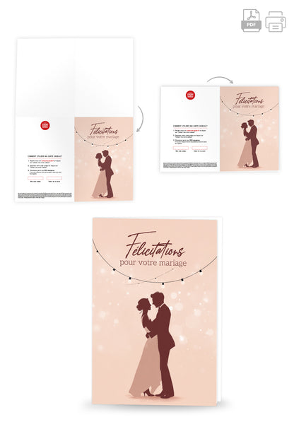 Felicitations pour votre mariage - Couple Dansant