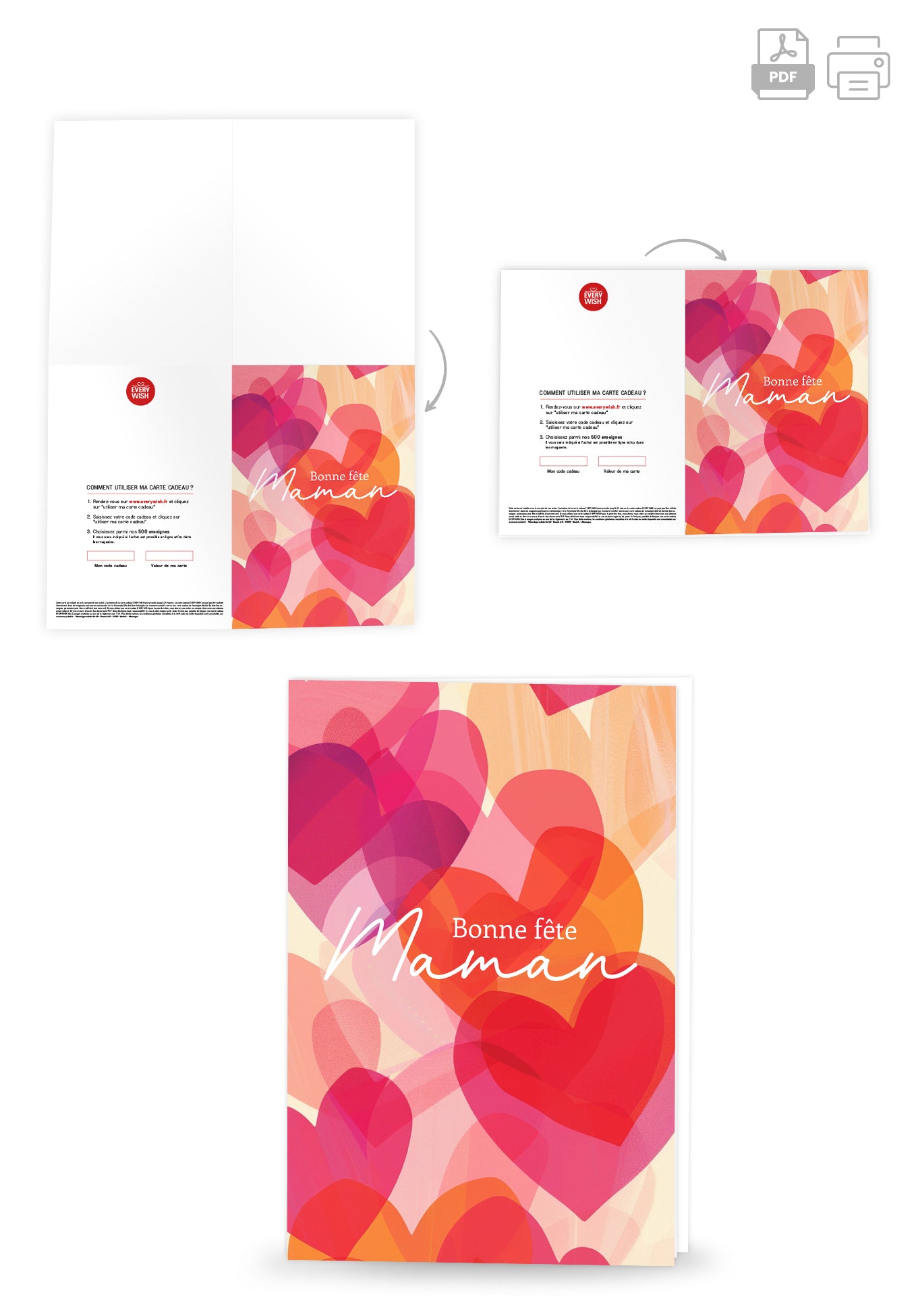 Pour la meilleure maman - Cœurs rose orange PDF