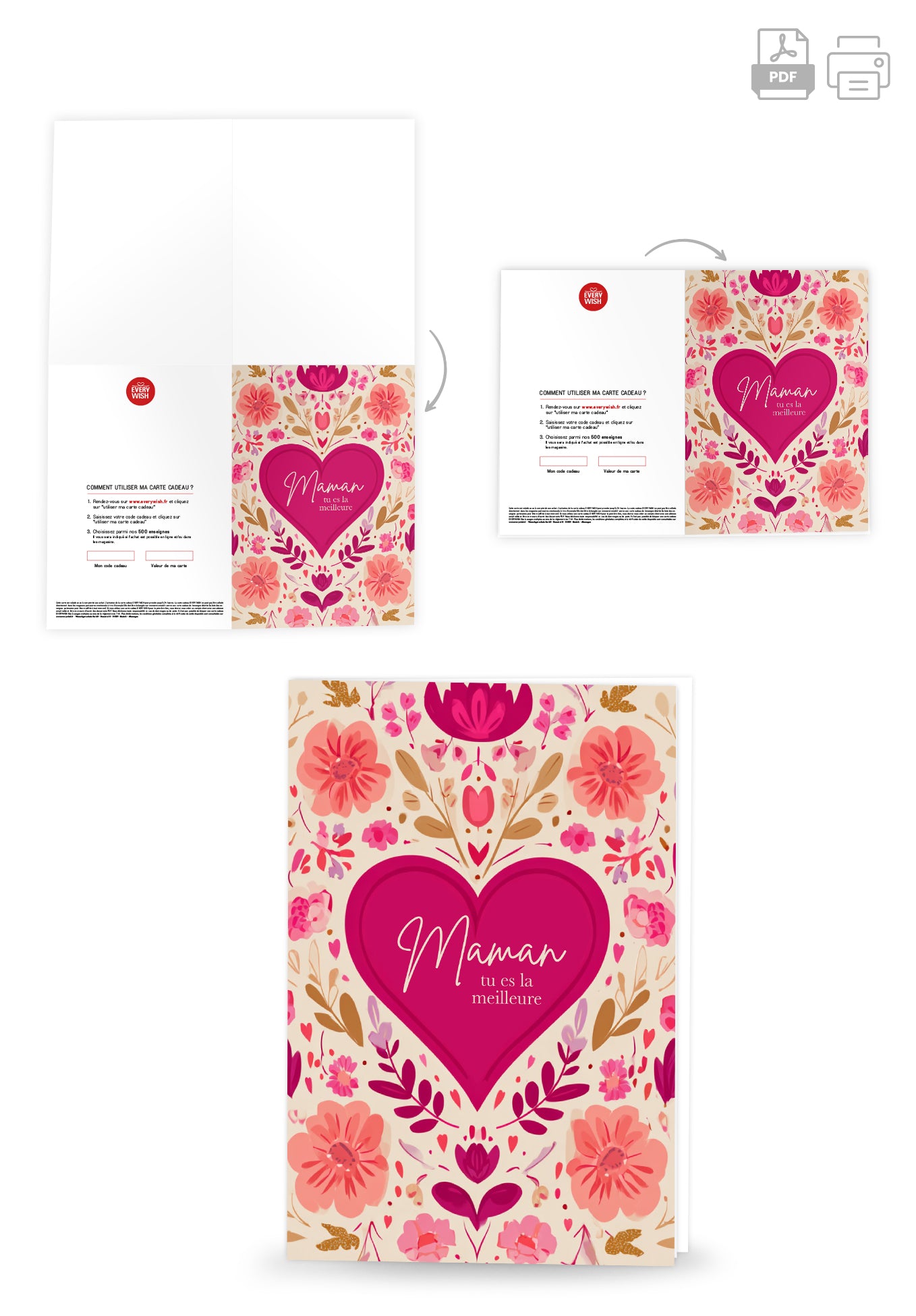 Maman tu es la meilleure - Un cœur à motif floral PDF