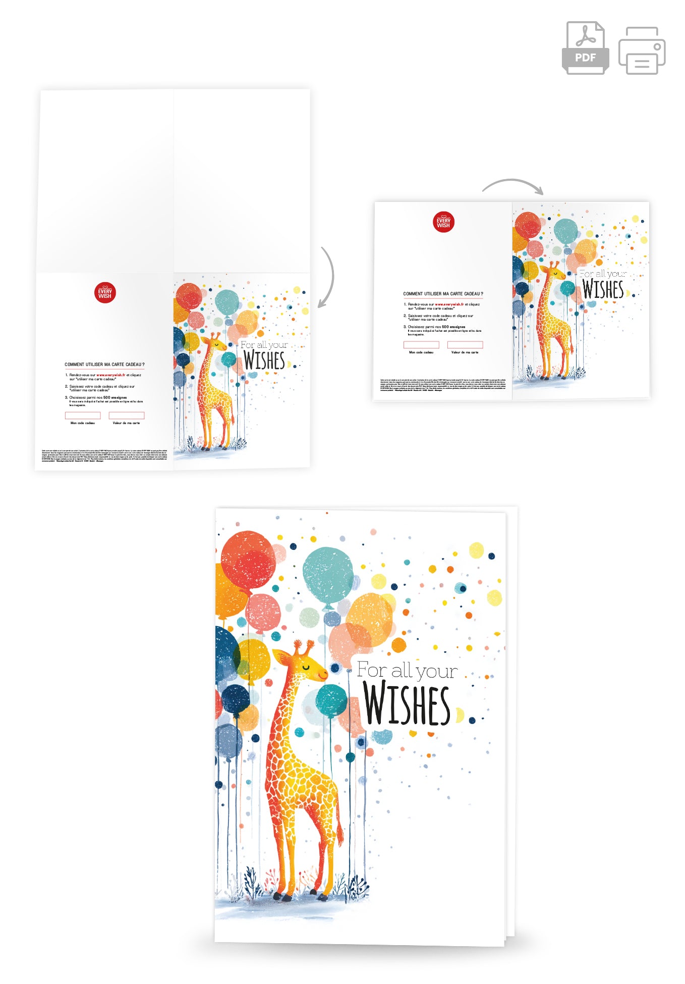 For all your Wishes - Girafe et ballons PDF