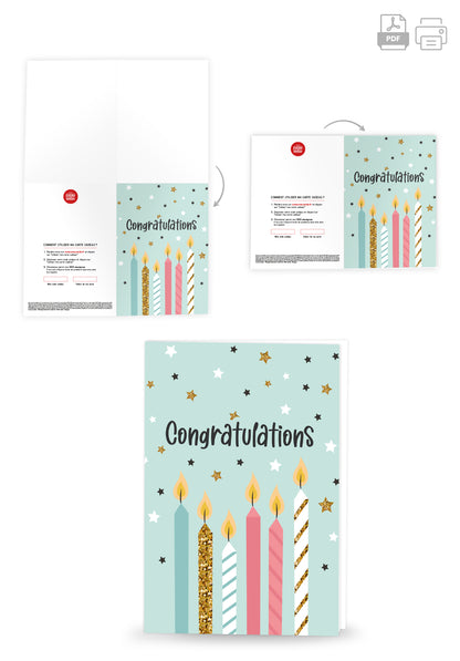 Congratulations - Bougies et étoiles