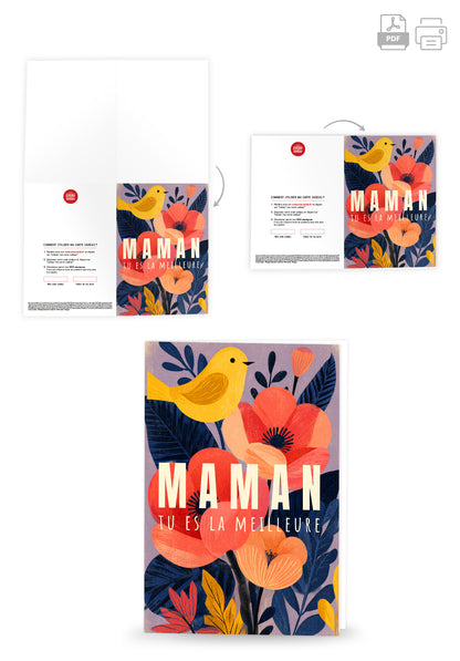 Maman tu es la meilleure - Coquelicots