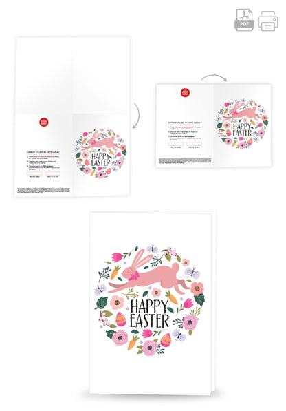 Happy Easter - Llapin et un bouquet de fleurs