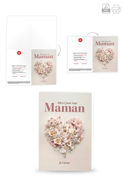 Maman merci pour tout - Un cœur de fleurs