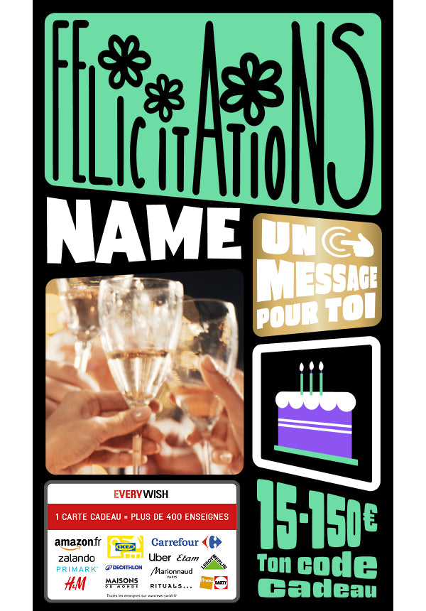 Digital - Felicitations - fleurs