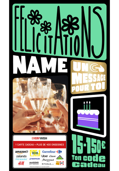 Digital - Felicitations - fleurs