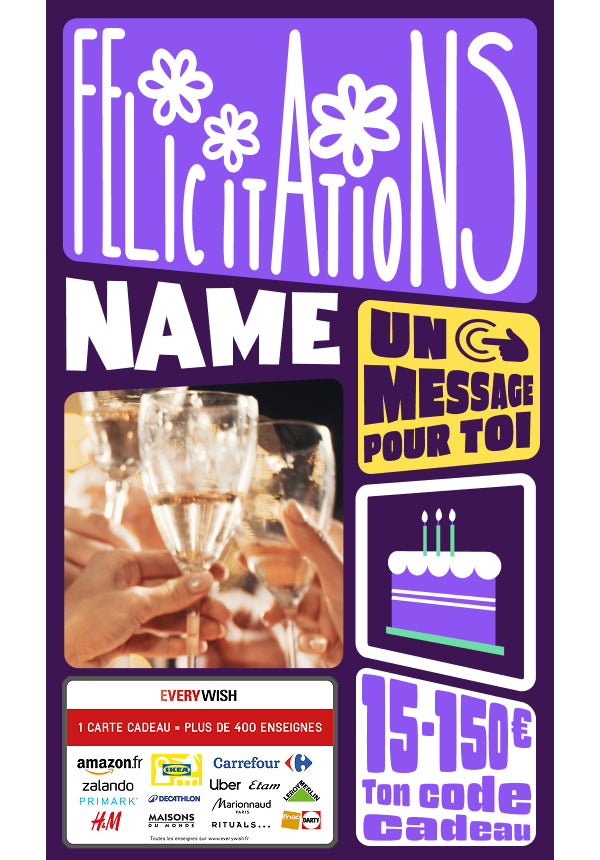 Digital - Felicitations - fleurs
